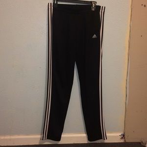 Adidas Black Sweat Pants- Large Straight-Cut